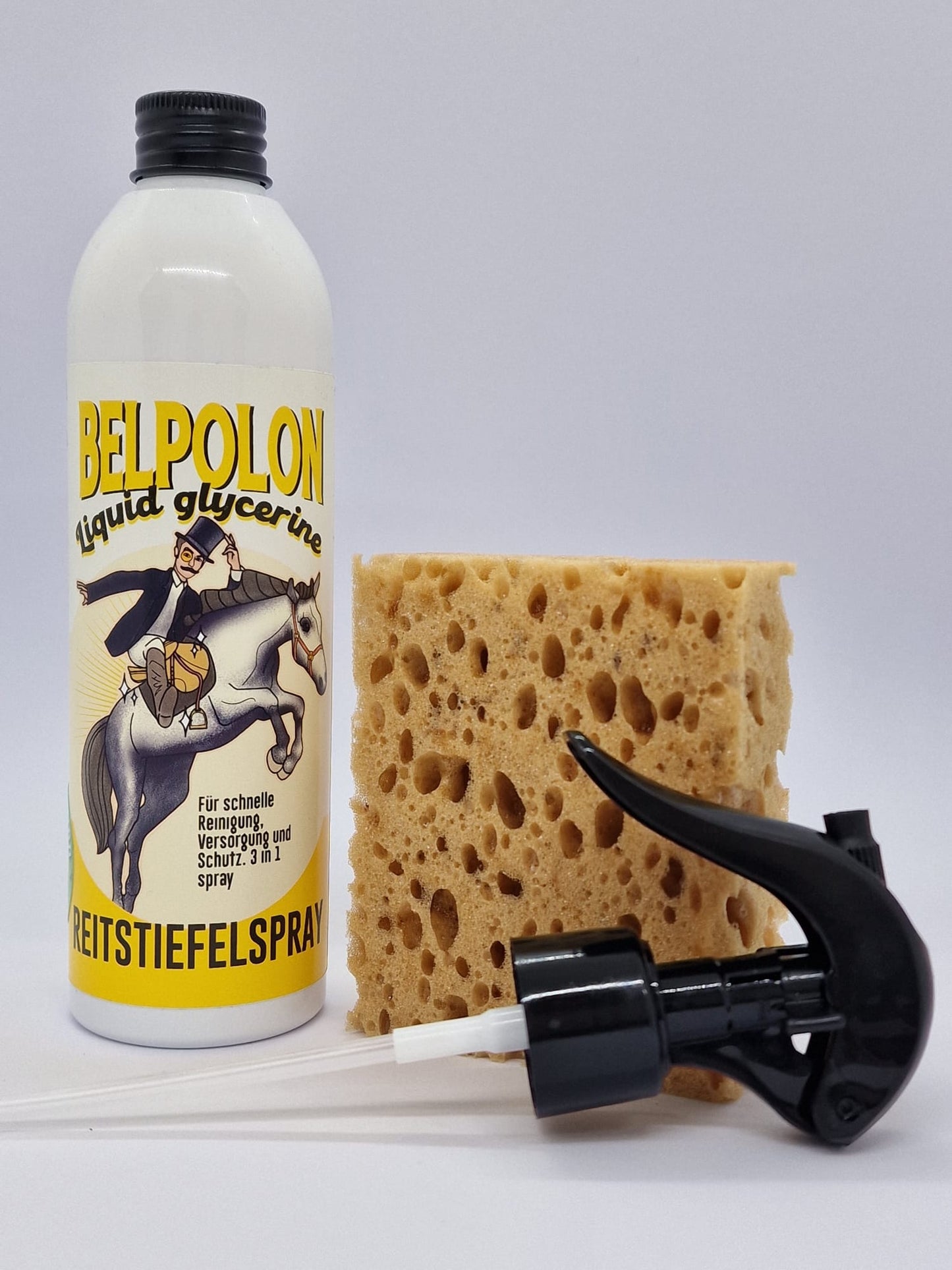 Reitstiefelspray inklusive Naturschwamm